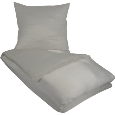 Ensfarvet sengetøj - Gråt sengesæt - 100% silke - Butterfly Silk sengelinned