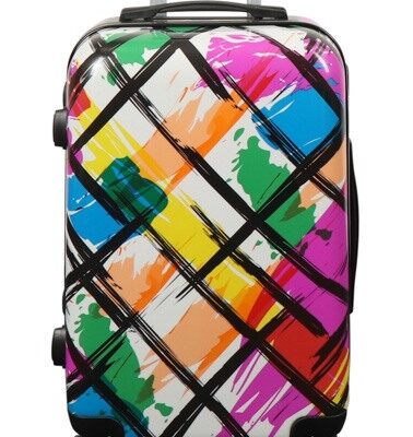Kabine kuffert - Hardcase letvægt kuffert - Trolley med motiv - Kryds mønster