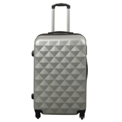 Kuffert - Hardcase - Str. Medium - Diamant grå - Smart billig rejsekuffert