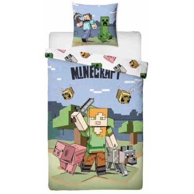 Minecraft sengetøj - 100% bomuld - Børnesengetøj 140x200 cm - Alex