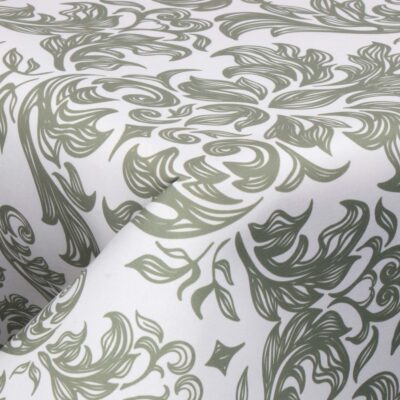 Tekstil voksdug - 140 cm bred - Green Damask - Voksdug med akrylbelægning