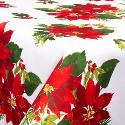 Tekstil voksdug - 140 cm bred - Juledug - Christmas Star Flower - Voksdug med akrylbelægning
