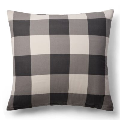 Pudebetræk 60x63 cm - 100% bomuld - Grå tern