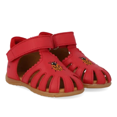 Begynder Sandal m. Broderi - Red/Red - 22