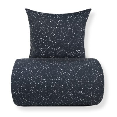 Sengetøj - 100% Bomuld - Zodiac black - Vendbart med stjerner