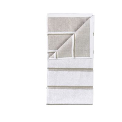 Håndklæde - 100% bomuld - Zone Denmark Sauna - Stribet White