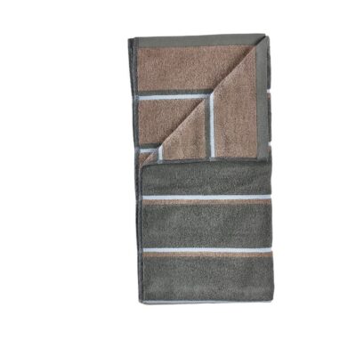 Håndklæde - 100% bomuld - Zone Denmark Sauna - Stribet Olive Green