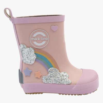Mikk-Line Barefoot Rainbow Gummistøvler, Adobe Rose, 28