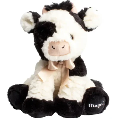 Bamse ko med sløjfe 25 cm