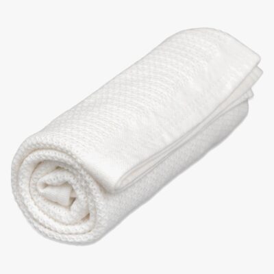 Vinter & Bloom Soft Grid Hæklet Babytæppe, Bright White