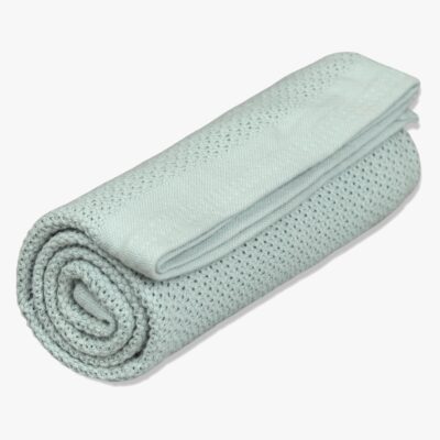 Vinter & Bloom Soft Grid Hæklet Babytæppe, Sage Green