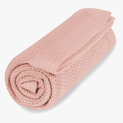 Vinter & Bloom Soft Grid Hæklet Babytæppe, Pink