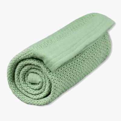 Vinter & Bloom Soft Grid Hæklet Babytæppe, Dew Green