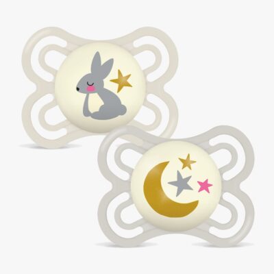MAM Perfect Night Sut Silikone 2-pak 0-6m, Neutral