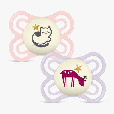 MAM Perfect Night Sut Silikone 2-pak 0-6m, Pink