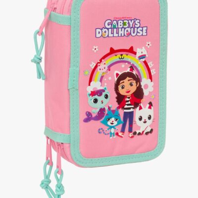 Gabby's Dollhouse Fyldt Penalhus med 3 Rum 37 Dele, Pink