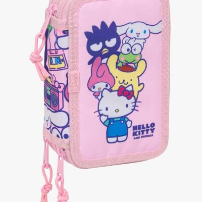 Hello Kitty & Friends Fyldt Penalhus med 3 Rum 37 Dele, Pink