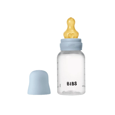 Bibs Baby Flaske Rund Latex 1 Pack 150 ml Slow Flow Baby Blue