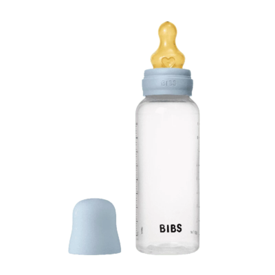 Bibs Baby Flaske Rund Latex 1 Pack 270 ml Medium Flow Baby Blue
