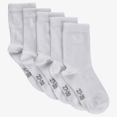 Ankel Sokker -Solid (5-pack) - White - 27/30