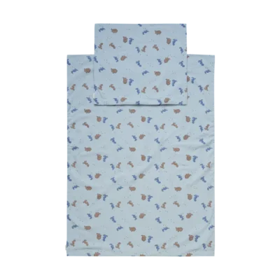 Junior Sengetøj 100x140, Dino Blue Fog