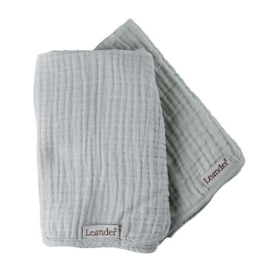Pusleunderlag, muslin, 2 pk.-Pearl Grey/Sage Green