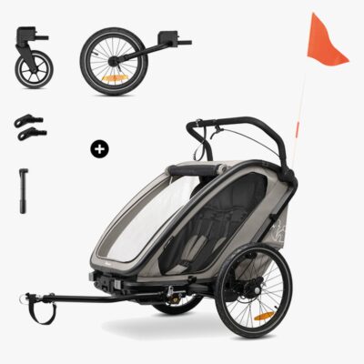 Hauck Bike N Walk Cykelanhænger, Light Grey