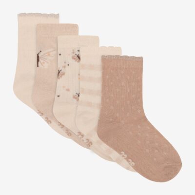 Sokker m. Mønster (5-pack) - Rugby Tan - 19/22