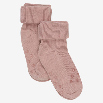 Baby Rib Sock m. Abs (2-pack) - Rose Cloud - 15/18
