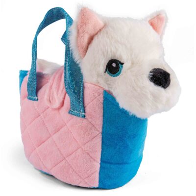 I-Pet dyr i bæretaske 17x23 cm - Hvid hund