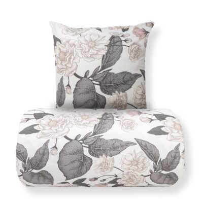 Sengetøj - Microfiber - Beige blomstret print