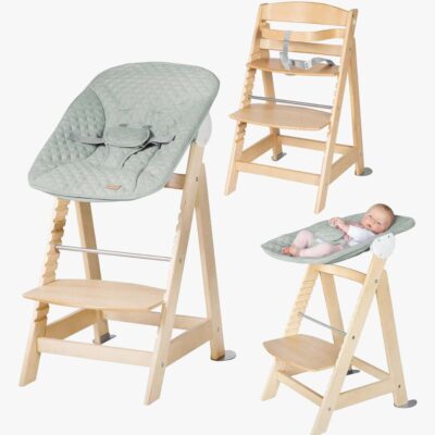 Roba Born Up 2-in-1 Højstol, Natural/Frosty Green