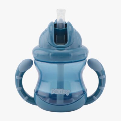 Nuby Twin Handle Flip It Kop 240 ml +12 m, Blå