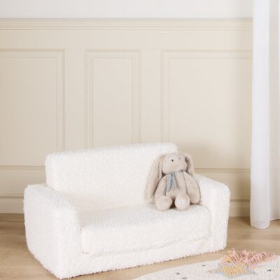 Alice & Fox Cubbie Foldbar Sofa 94x55cm, White Teddy, Børnemøbler, Indretning børneværelse