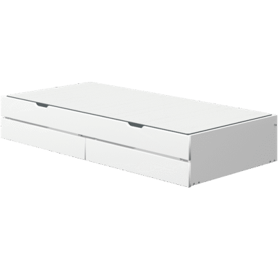 Flexa White/nor Udtræksseng og to Skuffer Til Enkeltseng 90x200 cm - Hvid