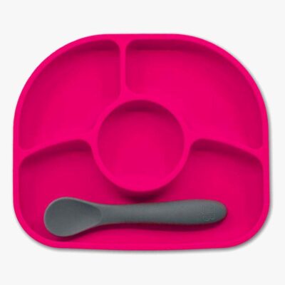 bblüv Anti-spill Tallerken og Ske, Pink