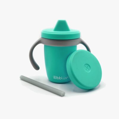 bblüv Kop Anti-spill 4-in-1, Aqua/Grey