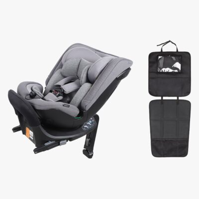 Beemoo Rotate i-Size Vendbar Autostol inkl. 3-in-1 Sædebeskyttelse, Mineral Grey