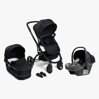 Beemoo Move Duo Kombivogn inkl. Route i-Size Autostol Baby, Black/Mineral Grey