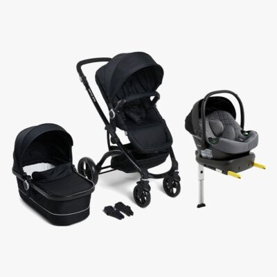 Beemoo Move Duo Kombivogn inkl. Route i-Size Autostol Baby & ISOFIX Base, Black/Mineral Grey