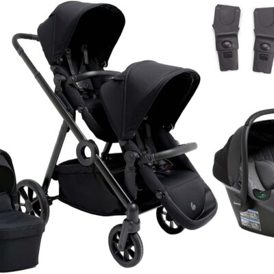 Beemoo Pro Multi 2 Søskendevogn inkl. Route i-Size Autostol Baby, Coffee Black/Mineral Grey