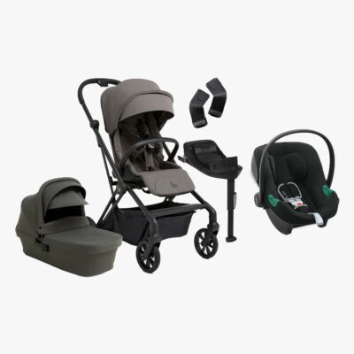Beemoo Pro Twist Duovogn inkl. Cybex Aton B2 Autostol Baby & Base, Mocha Grey/Black