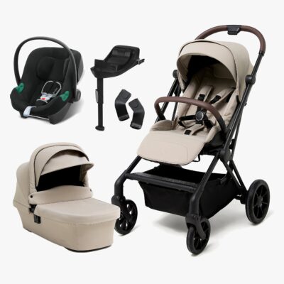 Beemoo Pro Twist Duovogn Inkl. Cybex Aton B2 Autostol Baby & Base, Latte Beige/Volcano Black