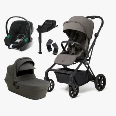 Beemoo Pro Twist Duovogn Inkl. Cybex Aton B2 Autostol Baby & Base, Mocha Grey/Volcano Black
