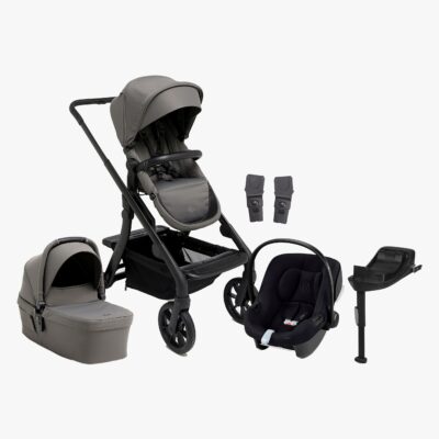 Beemoo Pro Max Duovogn & Cybex Aton B2 i-Size Autostol Baby inkl. Base, Mocha Grey