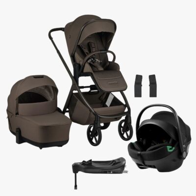 EasyWalker Zoey Duovogn inkl. Axkid GOKID Autostol Baby &  Base, Chestnut Brown