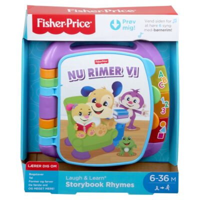 Fisher-Price Laugh & Learn læringsbog med rim, musik og lys - 6+ mdr