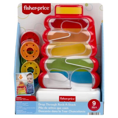 Fisher-Price Coin Drop Rock-a-Stack - Aktivitetslegetøj med ringbane - 9+ mdr