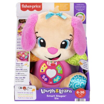 Fisher-Price Laugh & Learn Smart Stages søster hvalp musikbamse med 80+ lyde og sange - 30 cm