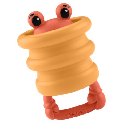 Fisher-Price 2-i-1 havdyrsrangle i silikone - Krabbe - 14,5 cm